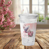 Mooi zwaan roze bloemig meisje Baby shower Acryl Drinkbeker