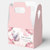 Mooi zwaan roze bloemig meisje Baby shower Bedankdoosjes (Geopend)