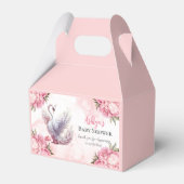 Mooi zwaan roze bloemig meisje Baby shower Bedankdoosjes (Voorkant Zijde)