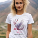 Mooi zwaan roze bloemig meisje Baby shower Tri-Blend Shirt<br><div class="desc">Ontdek de betoverende charme van ons "Beautiful Swan Pink Floral Girl Baby shower" botanisch collectie. Dompel jezelf onder in de elegantie van een zwaan gevangen in zijn meest adembenemende moment, vleugels verspreid en staart afgespeeld in een sierlijke weergave. Fijne roze bloemen sieren de vier hoeken, omgeven de zwaan met een...</div>