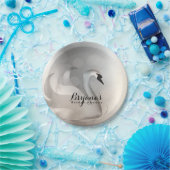 Mooi Zwaan Zilver Chic Elegante Feest Papieren Bordje (Feest)