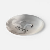 Mooi Zwaan Zilver Chic Elegante Feest Papieren Bordje (Gekanteld)