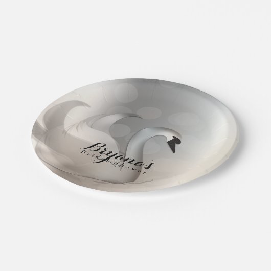 Mooi Zwaan Zilver Chic Elegante Feest Papieren Bordje (Gekanteld)