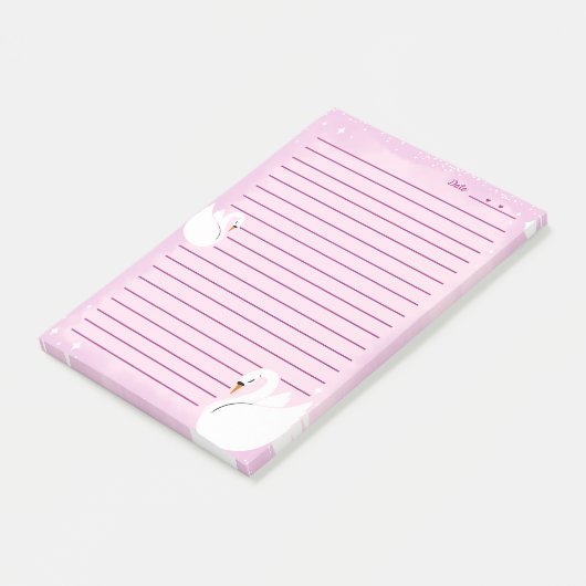 Mooi Zwanen Delicate Notities Post-it® Notes (Schuin)