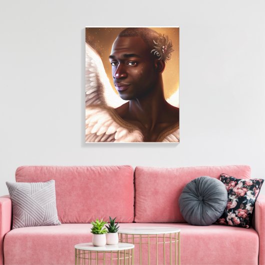 Mooi zwart-Afrikaans Canvas Afdruk (Insitu (Woonkamer))