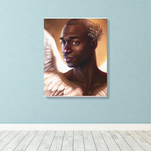 Mooi zwart-Afrikaans Canvas Afdruk (Insitu (Houten vloer))