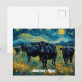 Mooi zwart Angus vee Briefkaart (Voorkant / Achterkant)