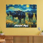 Mooi zwart Angus vee Canvas Afdruk (Insitu (Woonkamer))