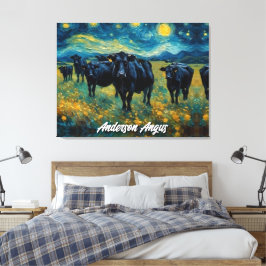Mooi zwart Angus vee Canvas Afdruk