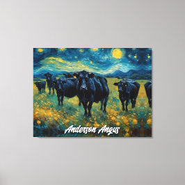 Mooi zwart Angus vee Canvas Afdruk