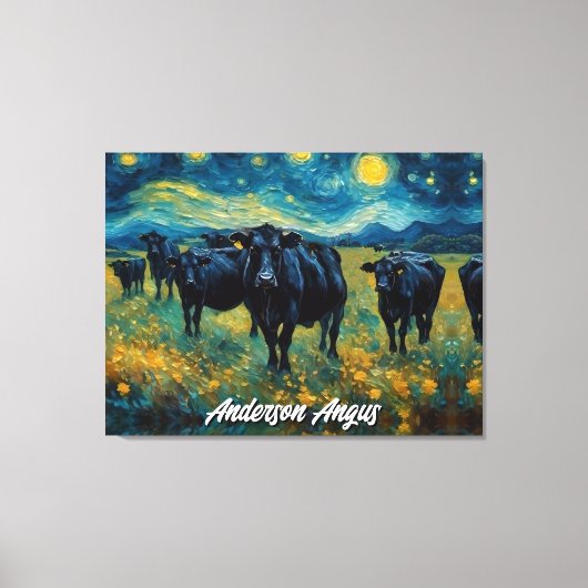Mooi zwart Angus vee Canvas Afdruk (Voorkant)