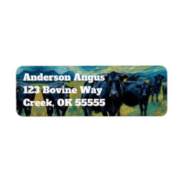 Mooi zwart Angus vee Etiket