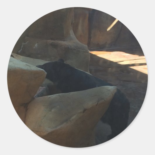 Mooi zwart Beer, klimmen Ronde Sticker (Voorkant)