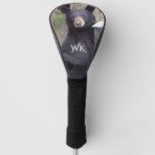 Mooi zwart Beer monogram Golfheadcover (Voorkant)