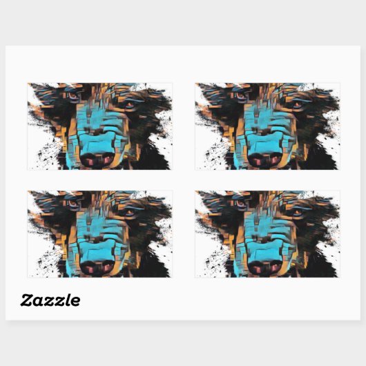 Mooi zwart Beer Rechthoekige Sticker (Vel)