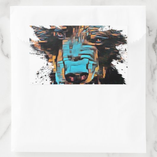 Mooi zwart Beer Rechthoekige Sticker (Tas)