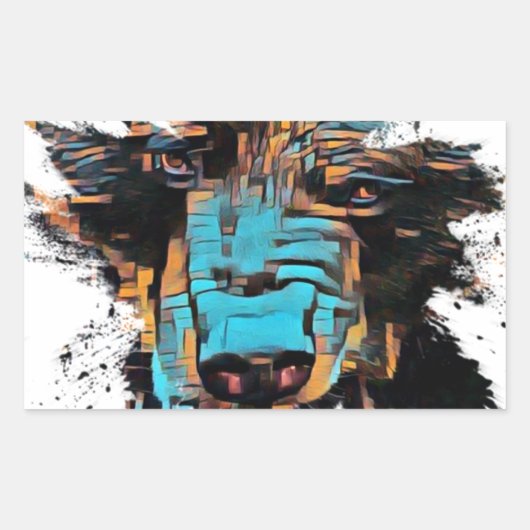 Mooi zwart Beer Rechthoekige Sticker (Voorkant)