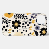 Mooi zwart en geel bloemen Art Patroon Case-Mate iPhone Case (Achterkant (horizontaal))