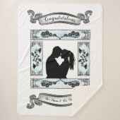 Mooi zwart en wit paardenSilhouet Sherpa Deken (Voorkant)