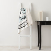 Mooi zwart en wit paardenSilhouet Sherpa Deken (In situ)