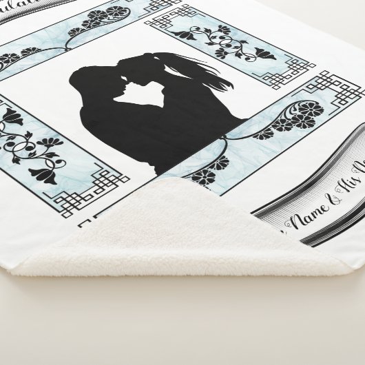 Mooi zwart en wit paardenSilhouet Sherpa Deken (3/4)