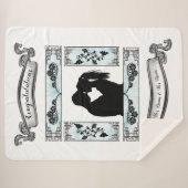 Mooi zwart en wit paardenSilhouet Sherpa Deken (Voorkant (horizontaal))