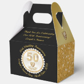 Mooi zwart goud, 50ste bruiloft Jubileum Bedankdoosjes (Achterkant)