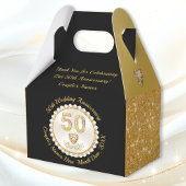 Mooi zwart goud, 50ste bruiloft Jubileum Bedankdoosjes