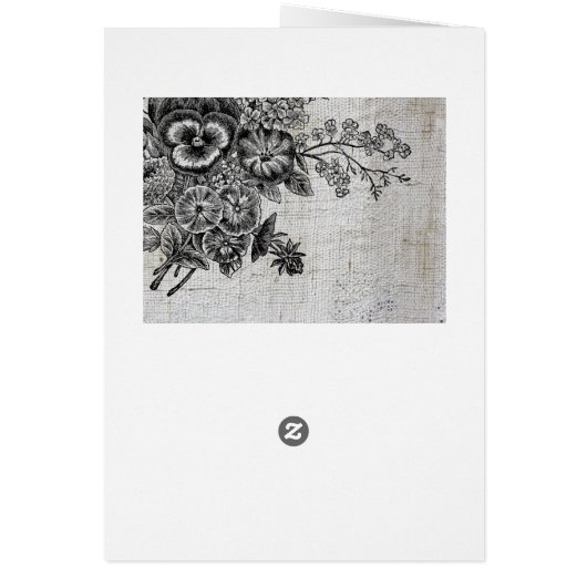 Mooi zwart/grijze bloemenWeddenschap Hartelijk dan (Achterkant)