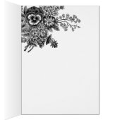 Mooi zwart/grijze bloemenWeddenschap Hartelijk dan (Binnen (Rechts))