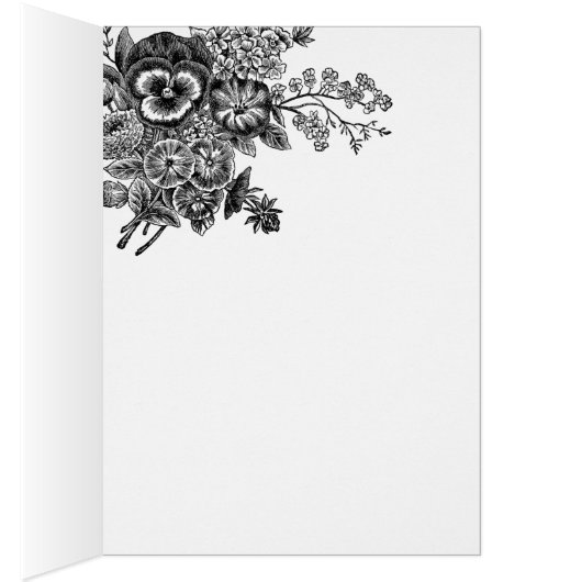 Mooi zwart/grijze bloemenWeddenschap Hartelijk dan (Binnen (Rechts))