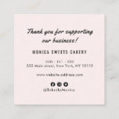 mooi zwart hart bedankt dat je het hebt opgenomen vierkante visitekaartje (Achterkant)