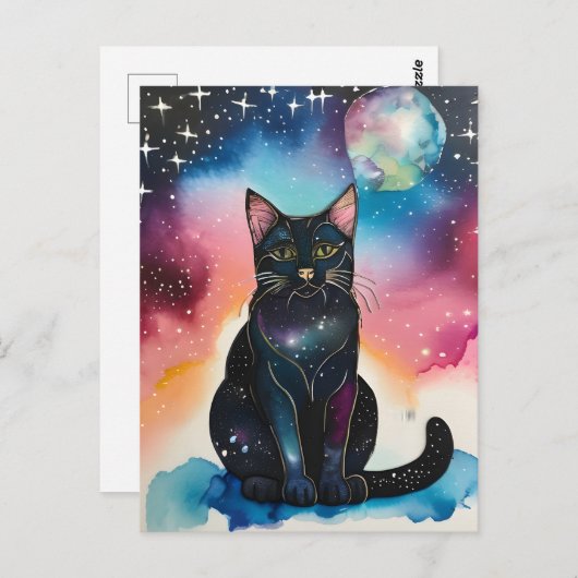 Mooi zwart kat Briefkaart (Voorkant / Achterkant)