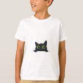 Mooi zwart kat ontwerp t-shirt (Voorkant)
