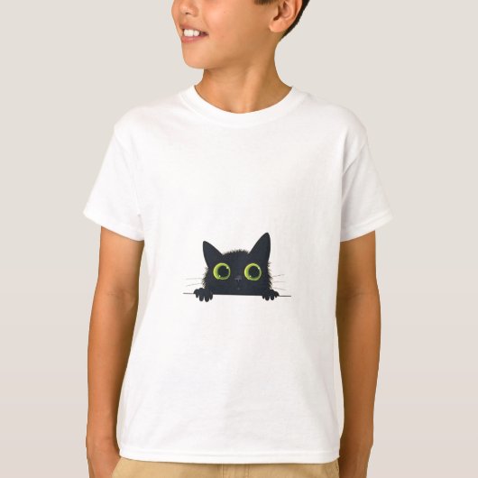 Mooi zwart kat ontwerp t-shirt (Voorkant)