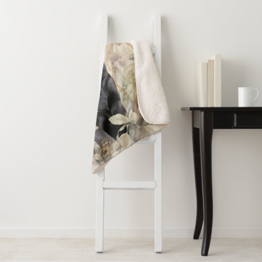 Mooi zwart lab sherpa deken (In situ)