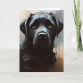 Mooi zwart labrador-portret kaart (Voorkant)