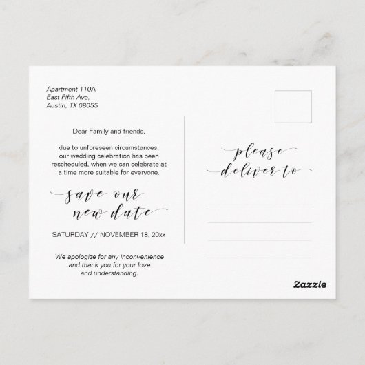 Mooi, zwart, liefde is geduldig, uitgesteld briefkaart (Achterkant)