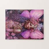 Mooi zwart meisje met fantasy Art Legpuzzel (Horizontaal)