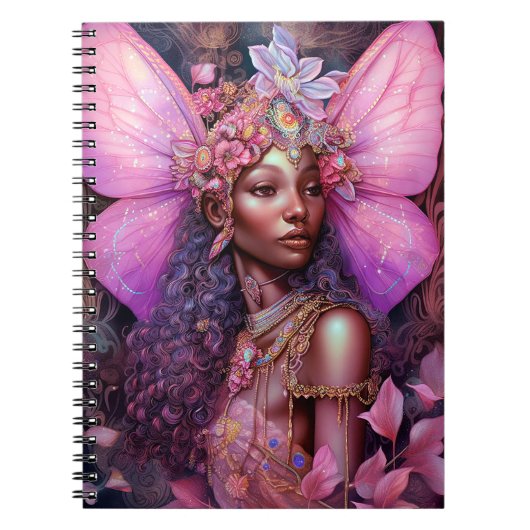 Mooi zwart meisje met fantasy Art Notitieboek (Voorkant)