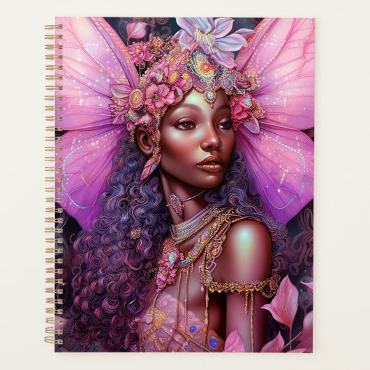 Mooi zwart meisje met fantasy Art Planner (Voorkant)