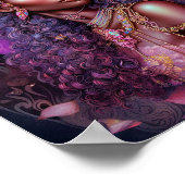 Mooi zwart meisje met fantasy Art Poster (Hoek)