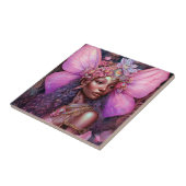 Mooi zwart meisje met fantasy Art Tegeltje (Zijkant)