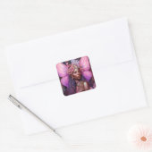 Mooi zwart meisje met fantasy Art Vierkante Sticker (Envelop)