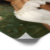 Mooi Zwart Meisje Portret Bloomcore Art Poster (Hoek)