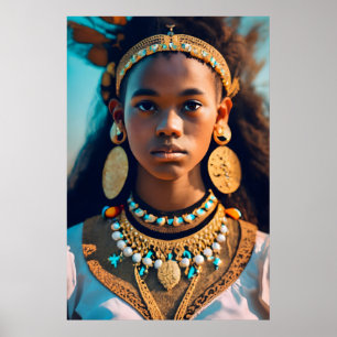 Mooi zwart meisje van Oost-Afrikaanse etniciteit Poster