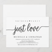 Mooi zwart niets chics, gewoon liefde, Elopement Kaart (Voorkant / Achterkant)