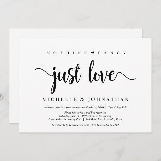 Mooi zwart, niets Fancy, gewoon liefde, opkomst Kaart (Voorkant / Achterkant)