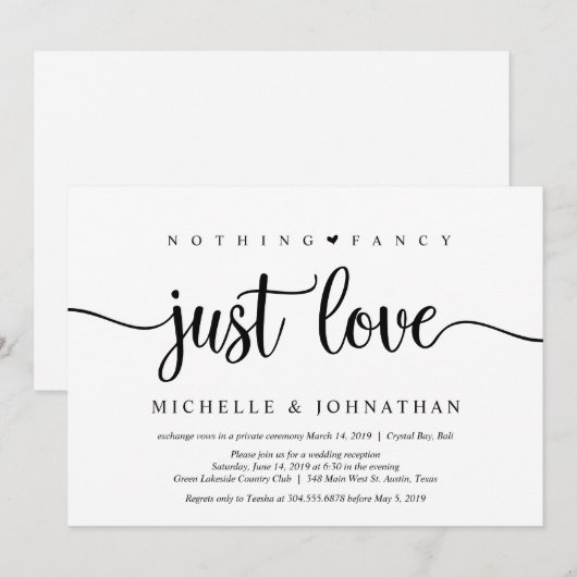 Mooi zwart, niets Fancy, gewoon liefde, opkomst Kaart (Voorkant / Achterkant)