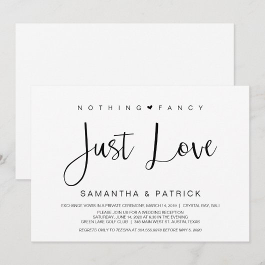 Mooi zwart, niets Fancy, gewoon liefde, opkomst Kaart (Voorkant / Achterkant)